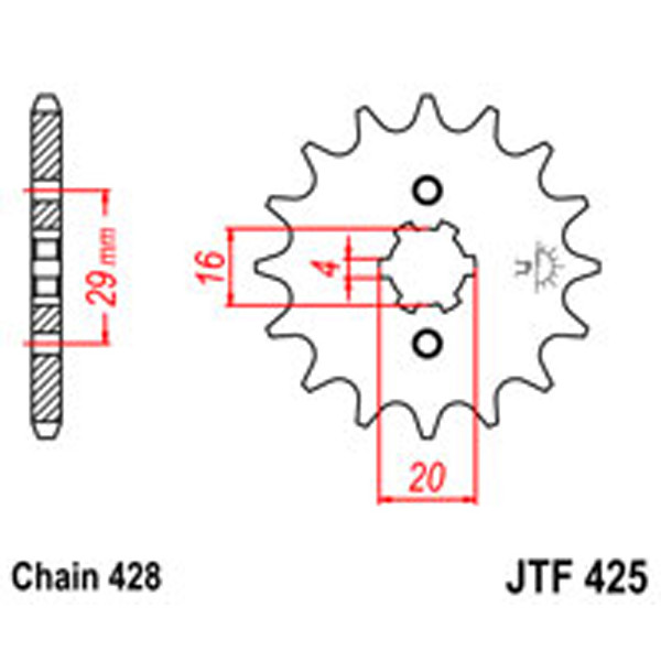 JT JT Gear Box Sprockets G/B 425/416-16T SUZ
